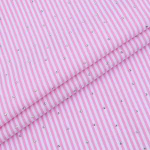 <span class=keywords><strong>Tissu</strong></span> léger YVES 43% Coton 54% Polyester 3% Sp 100GSM GRS pour chemises, vêtements, fil teint, avec strass et pierres thermocollées - Product Image 3