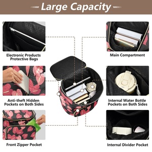 New Collection Aloha <b>Backpack</b> Sports Gym Travel Bag Red Anthurium Design Custom Print Women's <b>Backpacks</b> with Luggage Belt - Product Image 5