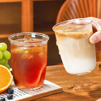 Gobelet en verre borosilicate avec paille 400 ml, style rétro canette de soda, pour café glacé, jus, cocktail, logo personnalisé disponible