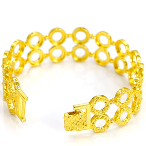 Bracelet unisexe <span class=keywords><strong>de</strong></span> luxe style <span class=keywords><strong>Palais</strong></span>, en laiton plaqué or 24 carats, avec zircon et maillons creux, par Z H Jewelry Store - Product Image 2