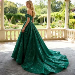 Thiết Kế Mới Phụ Nữ Sang Trọng Sequin Đế Chế Eo Tầng Chiều Dài Polyester Đảng Evening Wedding <span class=keywords><strong>Dresses</strong></span> Thanh Lịch Bóng Gown - Product Image 4