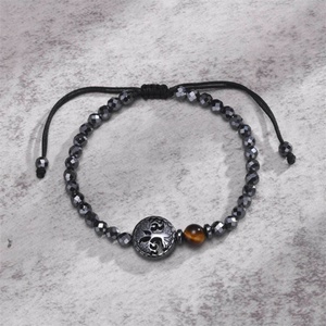 Wholesale <b>Adjustable</b> <b>Bracelet</b> Black Beaded Chain Life Tree Braid <b>Bracelets</b> for Men - Product Image 6