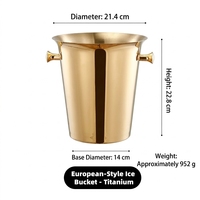 Ember Es Stainless Steel Tahan Lama, Anti Karat, untuk Pesta, Bar Rumah, Bak Minuman Modern, Pendingin Anggur