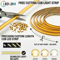 Tira de LED COB de 24v y 8mm, Corte Libre, 480 LED/M, Sin Puntos, Cortable, Flexible, para Decoración Interior y de Techo