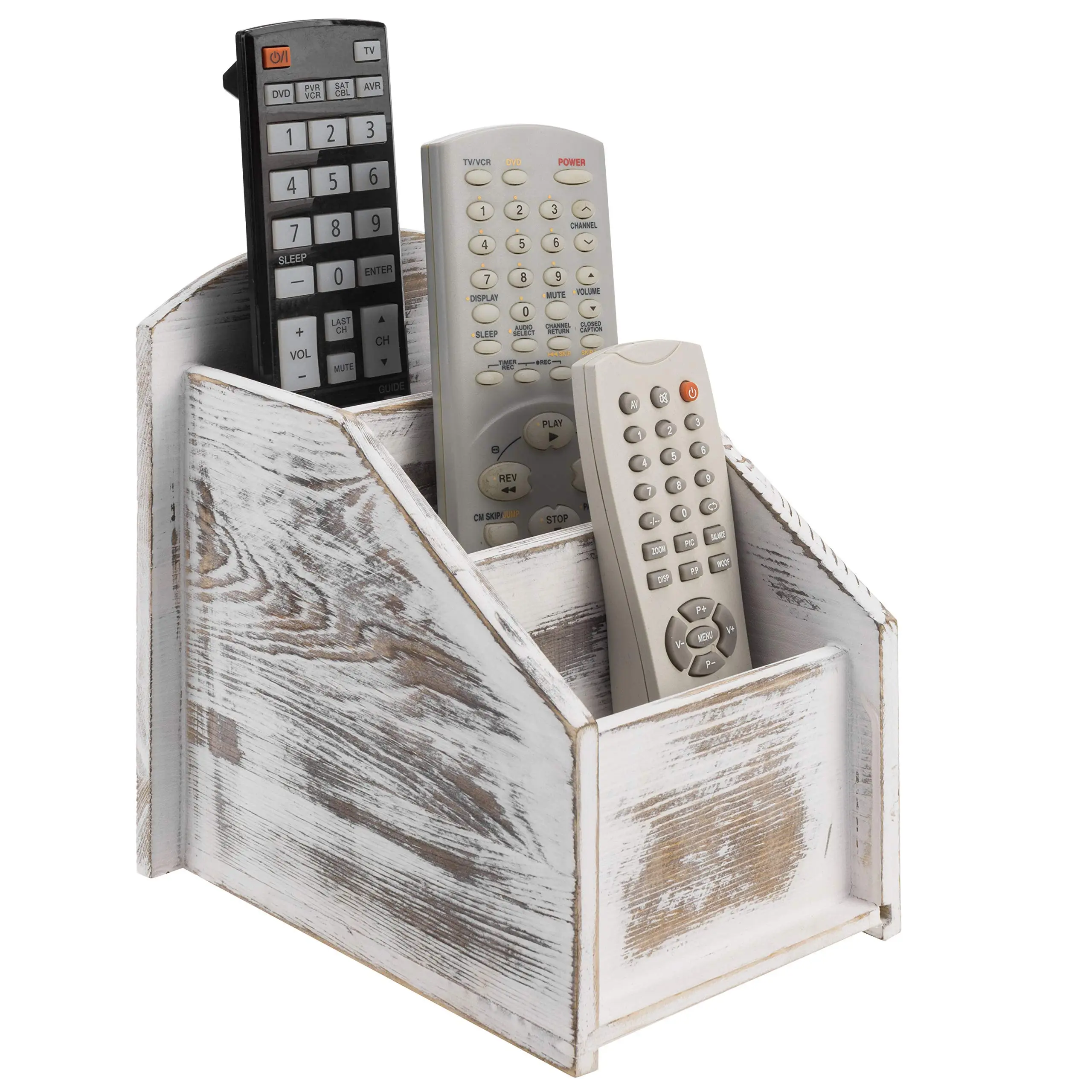 Custom Wood Remote Control Makeup Holder Wooden remote caddy box desk storage organizer TV remote control holder wooden storage