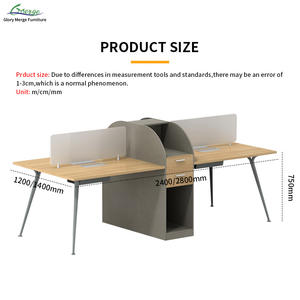 Contempo su misura Open Plan ufficio Computer Workstation scrivania con metallo gambe divisorio ufficio - Product Image 6