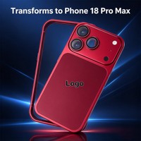 Coque de téléphone en métal pour iPhone 17 Pro Max avec objectif arrière, transformable en iPhone 18 Pro Max, pour hommes, en stock, idéale pour le dropshipping