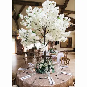 Realistic japanese white cherry blossom flowers tree branches decoration wedding artificial cherry blossom tree centerpieces
