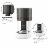 Distributeur automatique d'aliments pour animaux de compagnie en acier inoxydable moderne, étanche, avec écran LCD et minuterie pour chats, chiens et petits animaux - Alimenté par piles, design en boîte