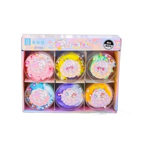 Lot de 12 pièces de slime en résine effet nuage double mélangé, avec breloques, argile cristalline, kit de fabrication de pâte à modeler, jouet éducatif - Product Image 1