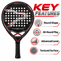 Raquette de padel professionnelle en fibre de carbone en forme de larme pour un contrôle du spin et des performances d'élite avec fabrication OEM personnalisée