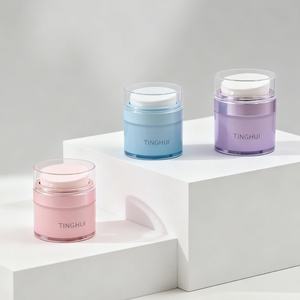 Pot à pompe sans air multicolores 30ml 50ml, rechargeable, pour crèmes et lotions cosmétiques - Product Image 1