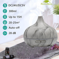 Diffuseur d'huiles essentielles ultrasonique à commande à distance, humidificateur d'air 300 ml, design grain de bois, usage domestique électrique, 1 an, lumière LED 7C