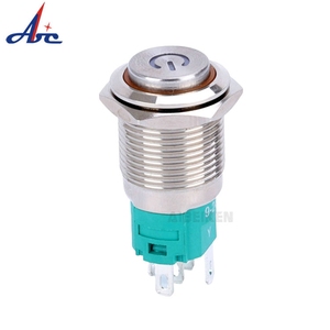 16 Mét push button cao vòng momentary 1NO + 1NC Ring và Power LED Nickel plated Brass 5pin thiết bị đầu cuối 3A IP65 kim loại Push Buttons - Product Image 2