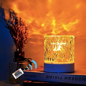 Đèn chiếu acrylic gợn sóng nước có pin, điều khiển cảm ứng & từ xa, đèn LED có thể điều chỉnh độ sáng, di động, cắm USB, dùng trang trí phòng ngủ - Product Image 3