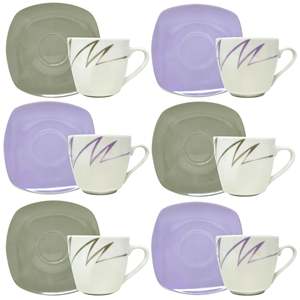 Tahin elegante Set di 6 tazze da caffè con piattini di lusso Vintage europa & stile arabo in porcellana CCaffe tazze per alberghi - Product Image 1