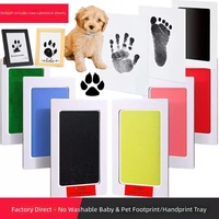 Cadre photo commémoratif pour empreintes de pattes d'animaux de compagnie, en plastique, avec tampon encreur sans lavage, pour affichage sur bureau, souvenir de l'empreinte de la main ou du pied de chien ou de chat