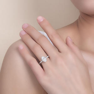 RuizuanGRA認定-モアッサナイトモアッサナイト結婚指輪ビッグラウンドオーバル925スターリングシルバー女性用エブリデイプロミスリング - Product Image 2