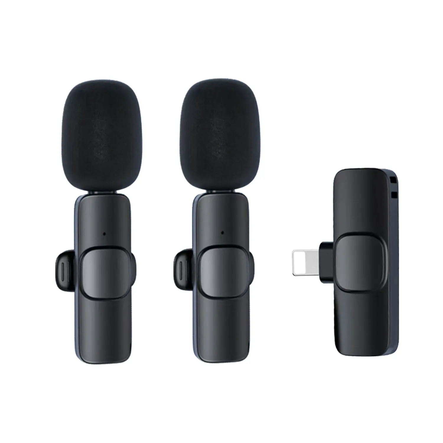 2 Mic Lavalier Mic Wireless clip Microphone Noise Reduction Outdoor Live Android IOS Lavalier Microphone