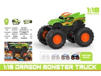 Camioneta Monstruo RC de Inercia 1:18, Camioneta Todoterreno de Plástico para Escalar, Juguetes de Animales, Camioneta Toro, Modelos de Vehículos de Fricción, Edades 5-13, Unisex