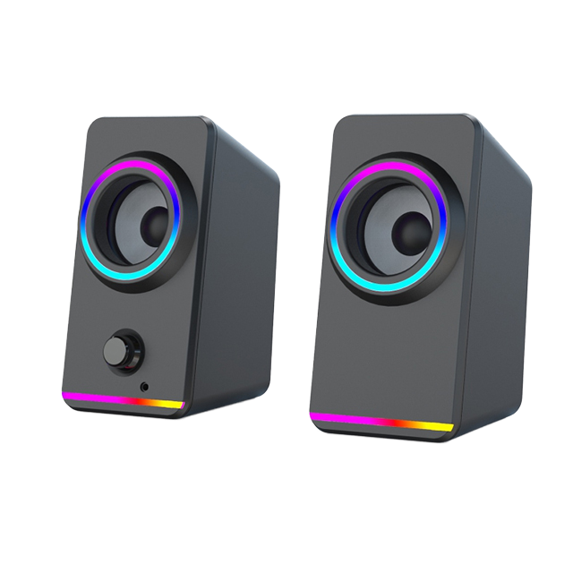 Premium 10W Bass Stereo HiFi RGB Backlit Wired Gaming Speakers 2.1 Channel Two-Way Touch Control USB 3.5mm Aux Jack Game