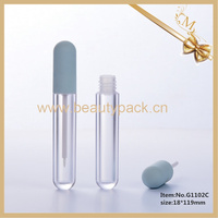 Vente en gros Brillant à lèvres en capsule de 6ml avec logo personnalisé bleu en caoutchouc Tube personnalisé avec pinceau