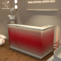 Comptoir de réception de bureau au design épuré, table de réception compacte pour petit salon de manucure