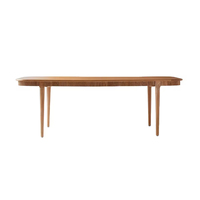 Table à manger rectangulaire de luxe extensible en bois massif, style vintage français contemporain, avec bords, pour usage domestique et hôtelier