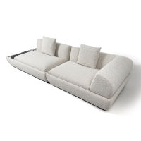 Minimalistisches Luxus-Modulsofa Weißes Stoff-Wohnzimmersofa Italienischer Stil Maßgefertigtes Sofa-Set