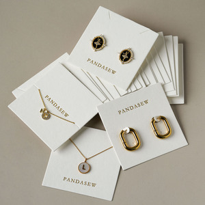 PandaSew Custom Logo Printing Cardboard Paper Hanging Earring Ring Cards Necklace <strong>Jewelry</strong> <strong>Packaging</strong> and Display Card - Product Image 1