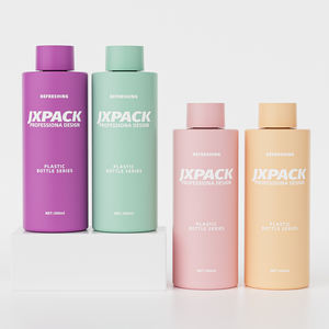 Flacon de gel douche vide rond de luxe personnalisé avec logo couleur 250 ml 300 ml, emballage en plastique <span class=keywords><strong>pour</strong></span> soins capillaires avec bouchon à visser - Product Image 2