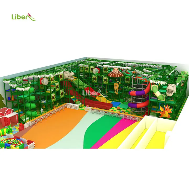 Liben Forest Theme Kids Children Playground Equipment Juegos de juegos de recreo Indoor Playground Slides Daycare