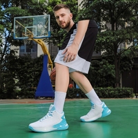 Chaussures de sport respirantes de marque, nouvelle conception personnalisée, chaussures de basket-ball à tige haute avec coussin d'air et semelle extérieure en caoutchouc