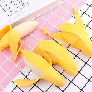 Banana <b>Squishy</b> Toy Set Soft Slow Rising Plastic Fidget Toy For Stress Relief Sensory Play Hand Exercise And Daily Relaxation - Product Image 5