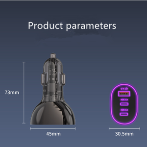 双pd 30w qc4.0超快车载充电器85w <span class=keywords><strong>3</strong></span>端口手机发光二极管点烟器适配器 - Product Image 2