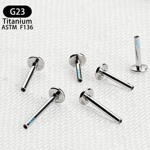 Base de remplacement pour piercing de lèvre en titane G23 à filetage interne, pour bijoux de piercing d'oreille, conforme à la norme ASTM F136 - Product Image 2