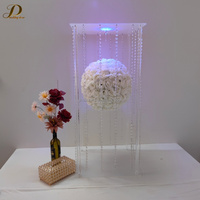 Supports de fleurs rectangulaires en acrylique JINDA pour centre de table de mariage, présentoir à desserts pour table de mariage, décoration