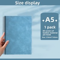 Cuaderno Simple A5 de 100 Hojas, Bonito Cuaderno Universitario Grande con Cubierta de Cuero, Encuadernación Térmica Impresa