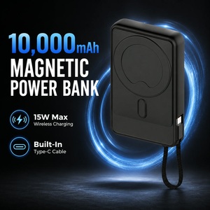 <span class=keywords><strong>Batterie</strong></span> externe magnétique 10000 mAh avec câble intégré pour Apple Watch, <span class=keywords><strong>Samsung</strong></span> Watch et smartphone, logo personnalisé, directement de l'usine - Product Image 4