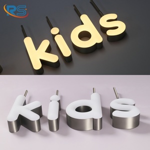 Enseigne LED personnalisée de style néon à éclairage frontal |   Lettres suspendues en acier inoxydable brossé, étanches IP65, garantie <span class=keywords><strong>5</strong></span> ans - Product Image 3