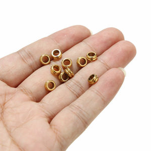 Separadores de Espiga con Orificio Grande |   Separador de Discos de Acero Inoxidable Chapado en Oro PVD de 18K para Fabricación de Joyería, Pulseras y Collares - Product Image 1