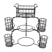 Ensemble de 7 pièces pour buffet : Présentoir à buffet à 3 niveaux, ensemble de service empilable et support à couverts, utilisables séparément pour la cuisine