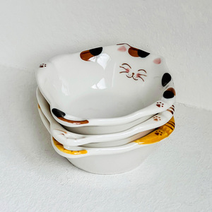 Platos para Condimentos de la Serie Creative Cat, Platos de Cerámica para el Hogar, Platos para Salsas para Hot Pot, Platos para Salsa de Soya y Vinagre, Bonitos - Product Image 2