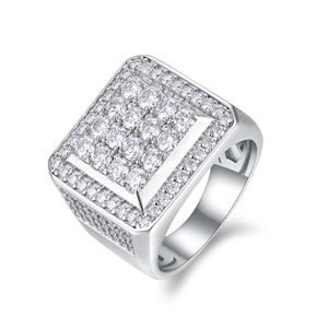 Новое кольцо из серебра 925 пробы квадратное кольцо D-Color Moissanite хип-хоп модное роскошное кольцо для мужчин - Product Image 4