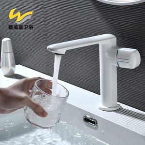 Robinet de lavabo monocommande en cuivre chromé avec réglage de la température eau chaude/froide, cartouche céramique et siège de valve 35 mm - Product Image 5