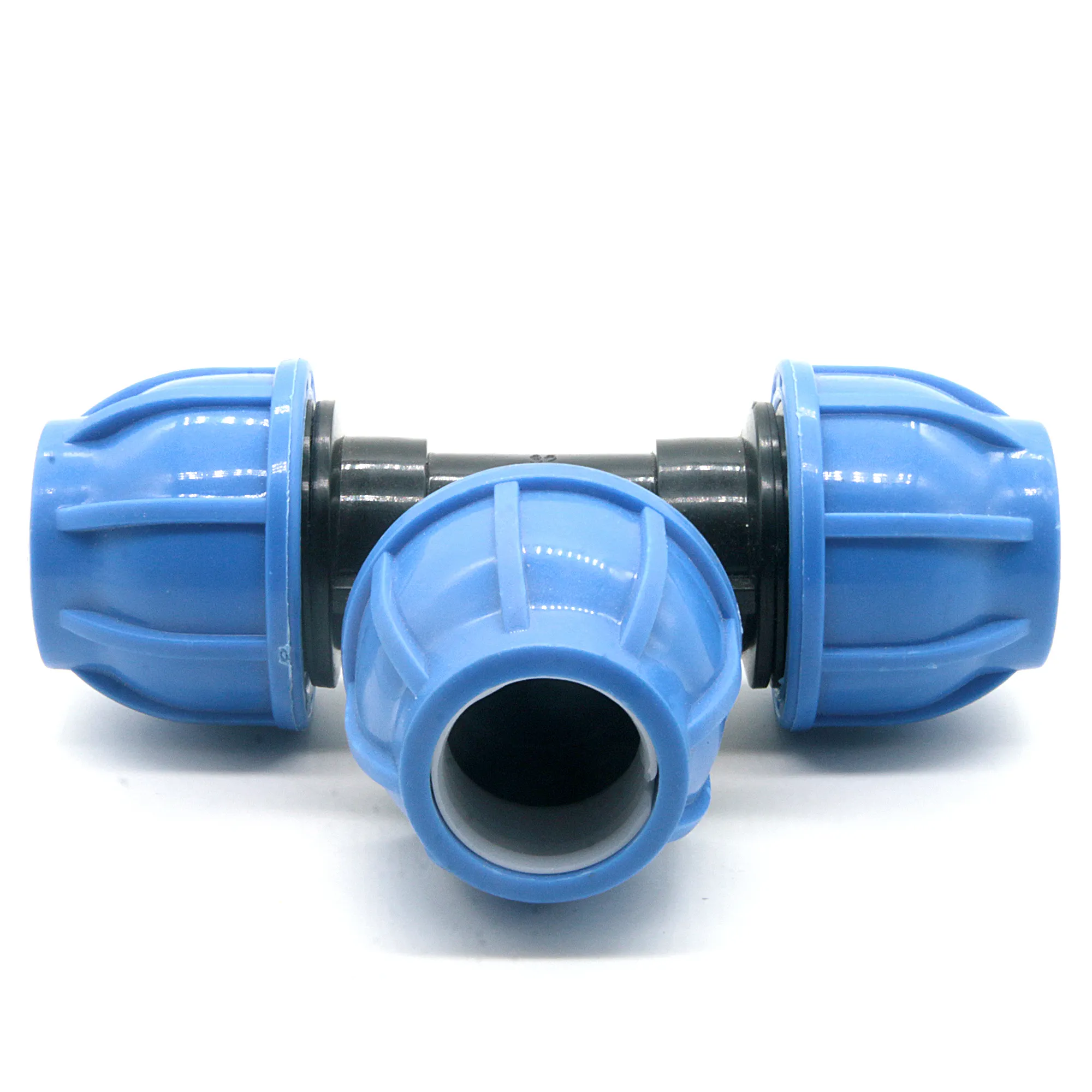 REDUCING TEE Hot Sale PP Compression Fitting FEMALE ADAPTOR Round Type for PE Pipes Water Supply and Irrigation