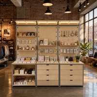 Présentoir Commercial, Vitrine Multi-niveaux en Panneau Marin, Meuble à Tiroirs, Étagère de Rangement