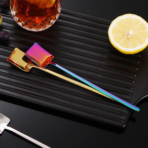 304 Stainless Steel Long Handle Square Head <b>Spoon</b> Shovel Creative Ice <b>Spoon</b> For Bars <b>Coffee</b> Stirring Seasoning <b>Spoon</b> - Product Image 2