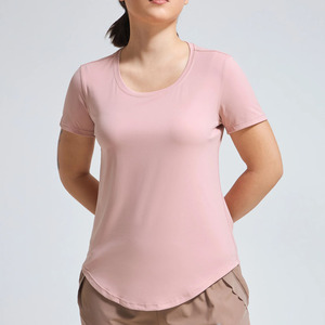 T-shirt de sport pour femme de haute qualité, personnalisable OEM, 100% léger, vierge, sur mesure, pour le fitness - Product Image 1