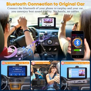 7 inch không dây xe chơi với sao lưu máy ảnh xe Màn hình Carplay : Bluetooth <span class=keywords><strong>GPS</strong></span> <span class=keywords><strong>navigation</strong></span> 2.5K Dash Cam Xe thu âm thanh - Product Image 5